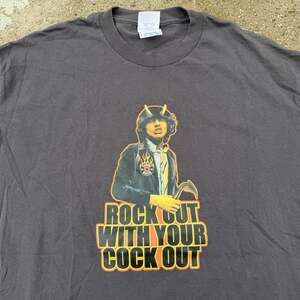 Vintage Serial Killer AC/DC Rock Out With Your C*ck Out Tee T-Shirt XL Band